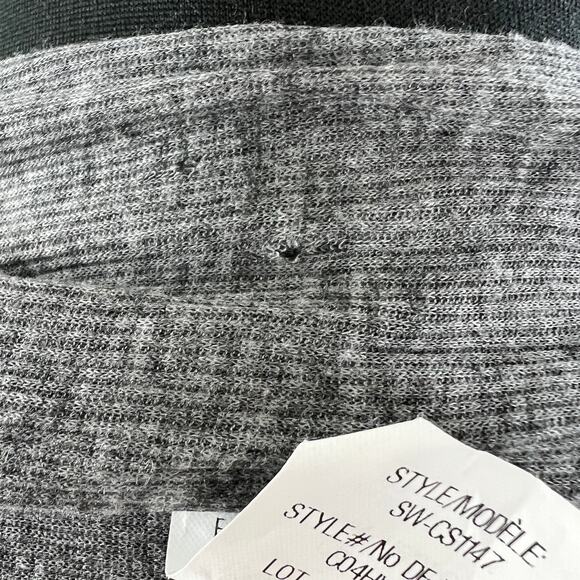 Helmut Lang Gray Cardigan Sweater Micro Modal Open Front Long Sleeve FLAW - Picture 8 of 11